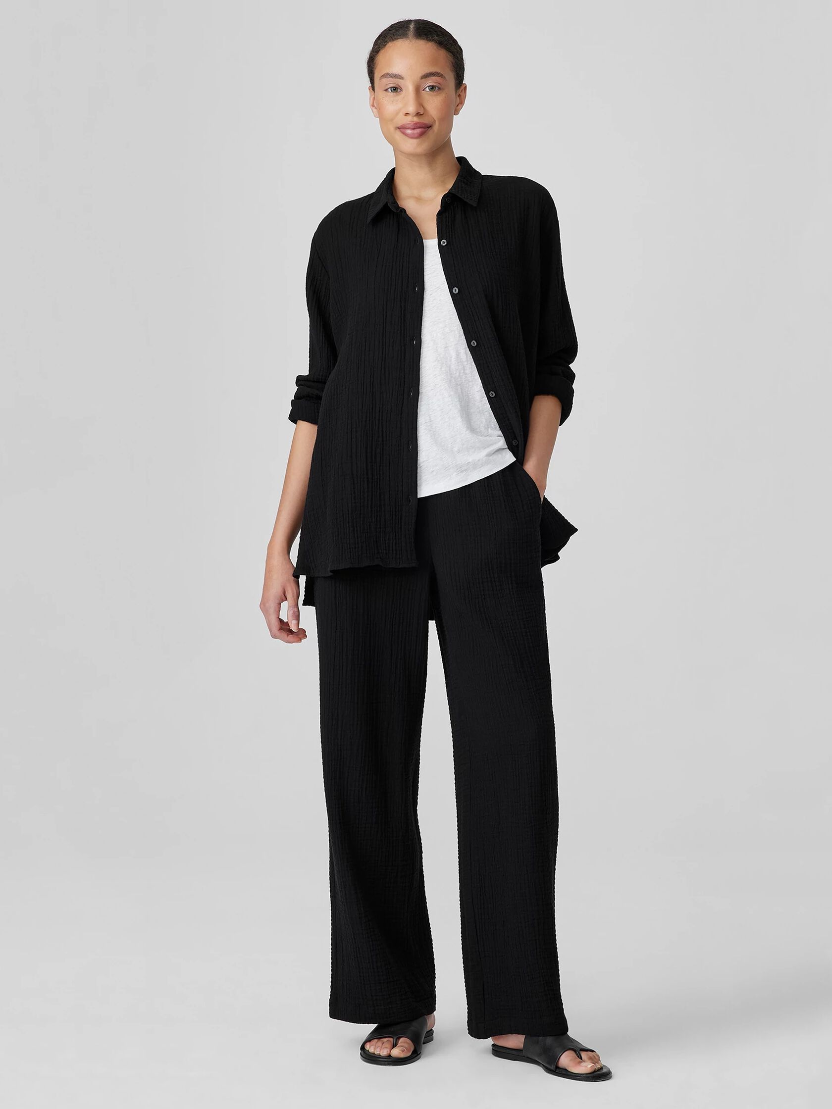 Organic Cotton Lofty Gauze Classic Collar Shirt