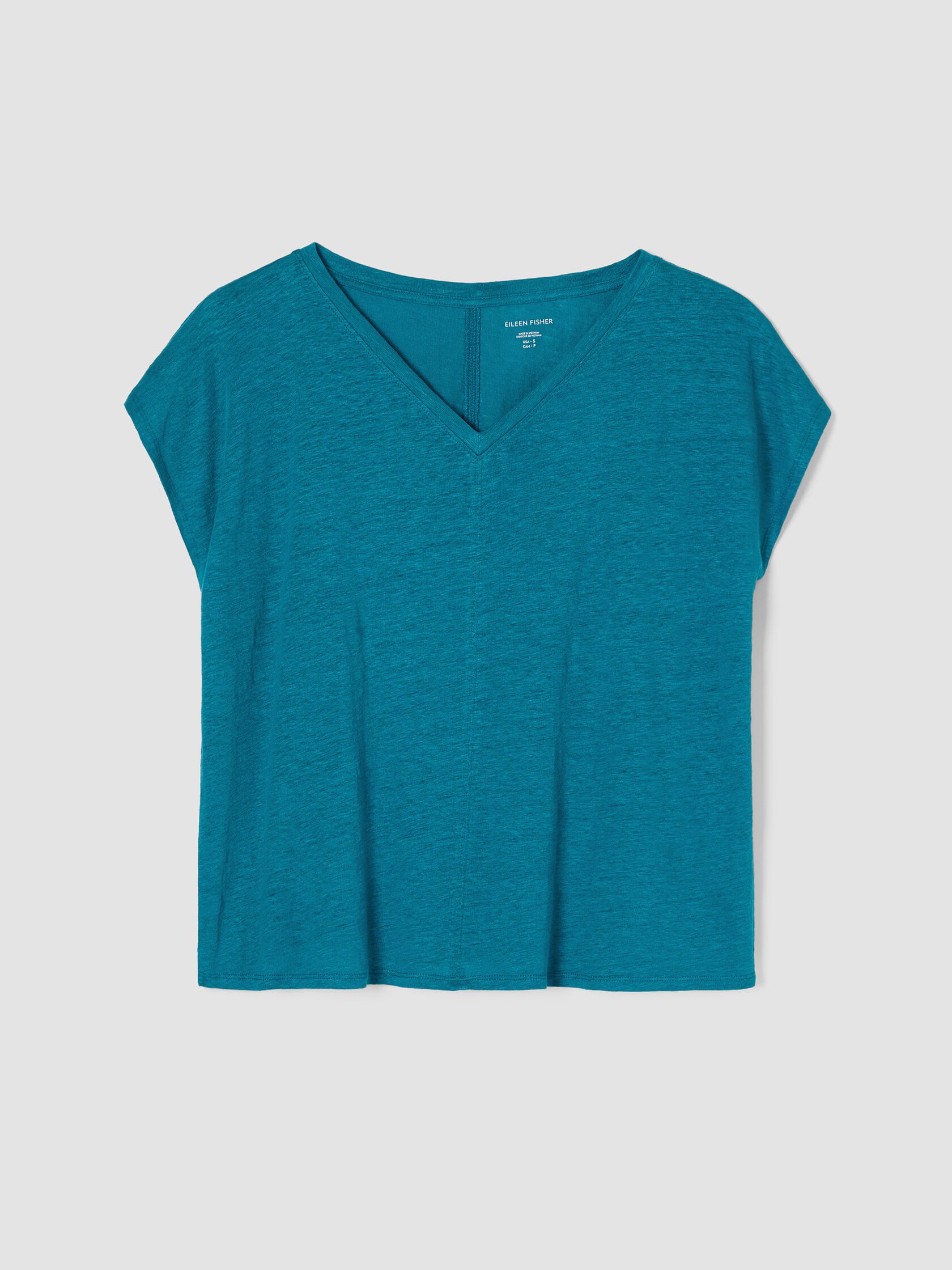 Organic Linen Jersey V-Neck Tee