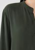 Silk Georgette Crepe Mandarin Collar Shirt