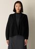 Fine Felted Wool Notch Collar Cardigan in Regenerative Wool