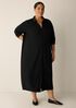 Stretch Jersey Knit Classic Collar Oval Dress