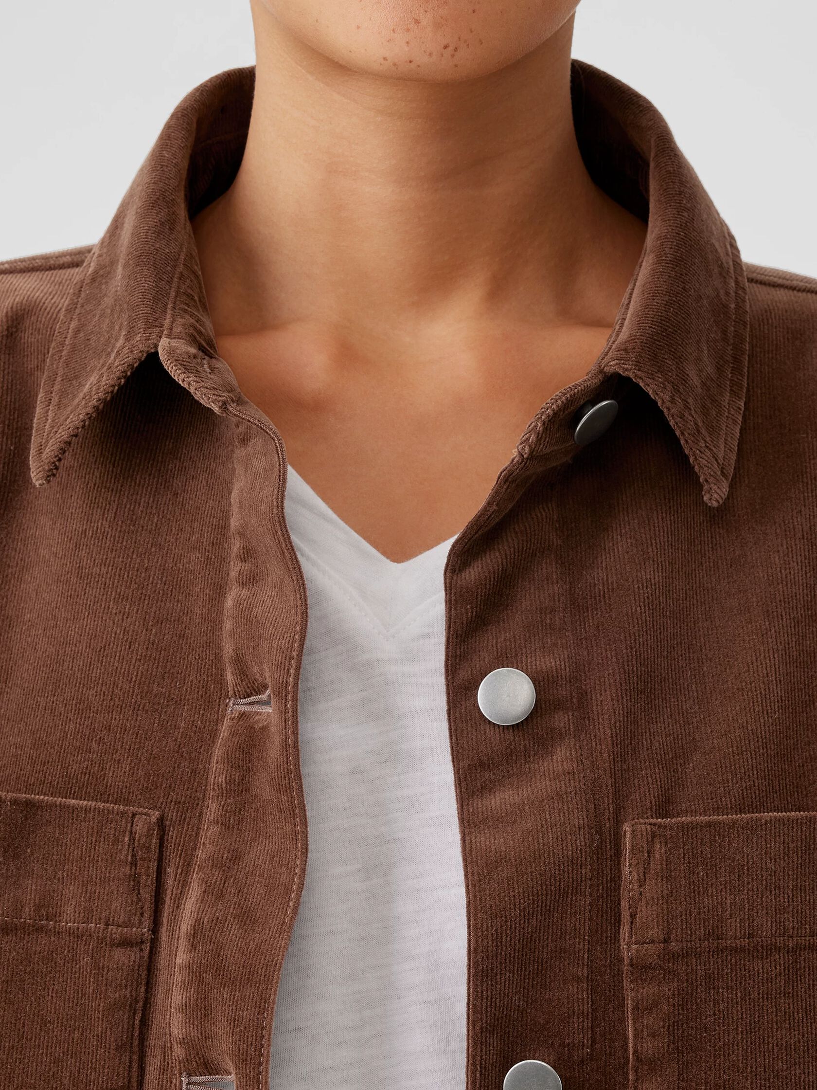 Organic Cotton Stretch Corduroy Shirt Jacket