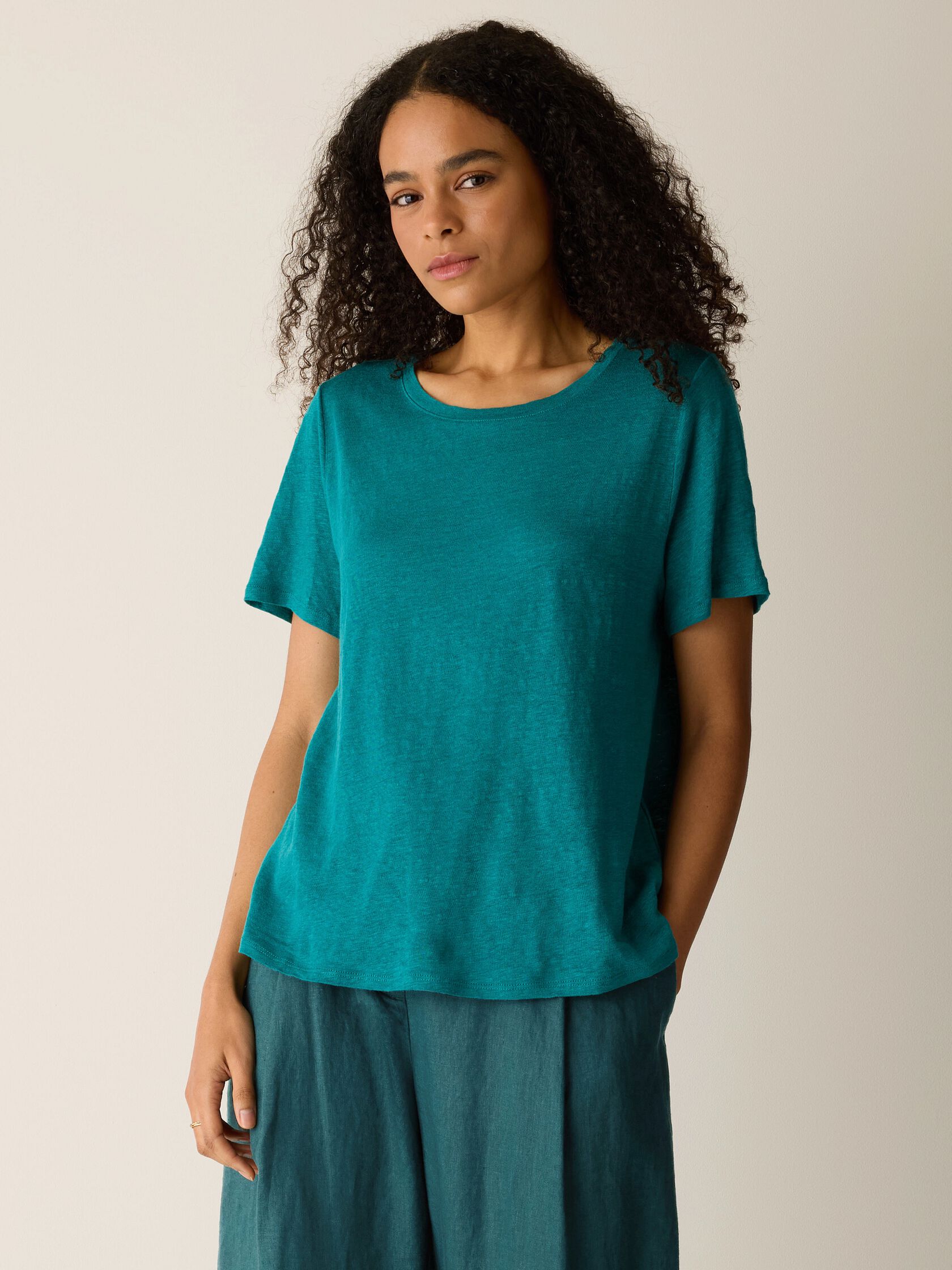 Organic Linen Jersey Crew Neck Tee
