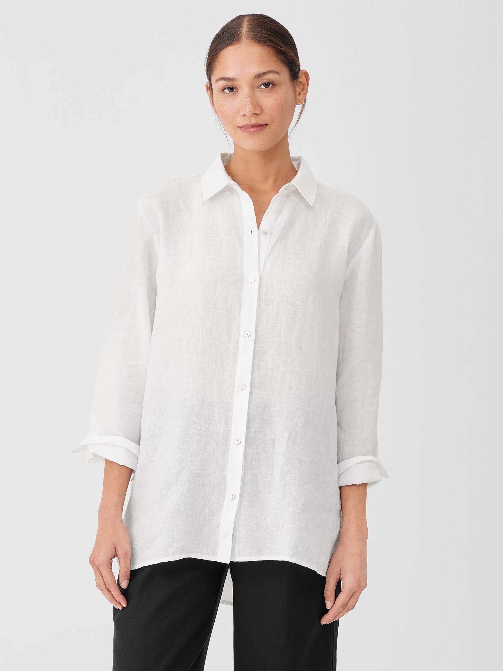 Handkerchief Linen Classic Collar Shirt