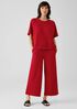 Organic Cotton Slubby Rib Knit Elbow-Sleeve Top