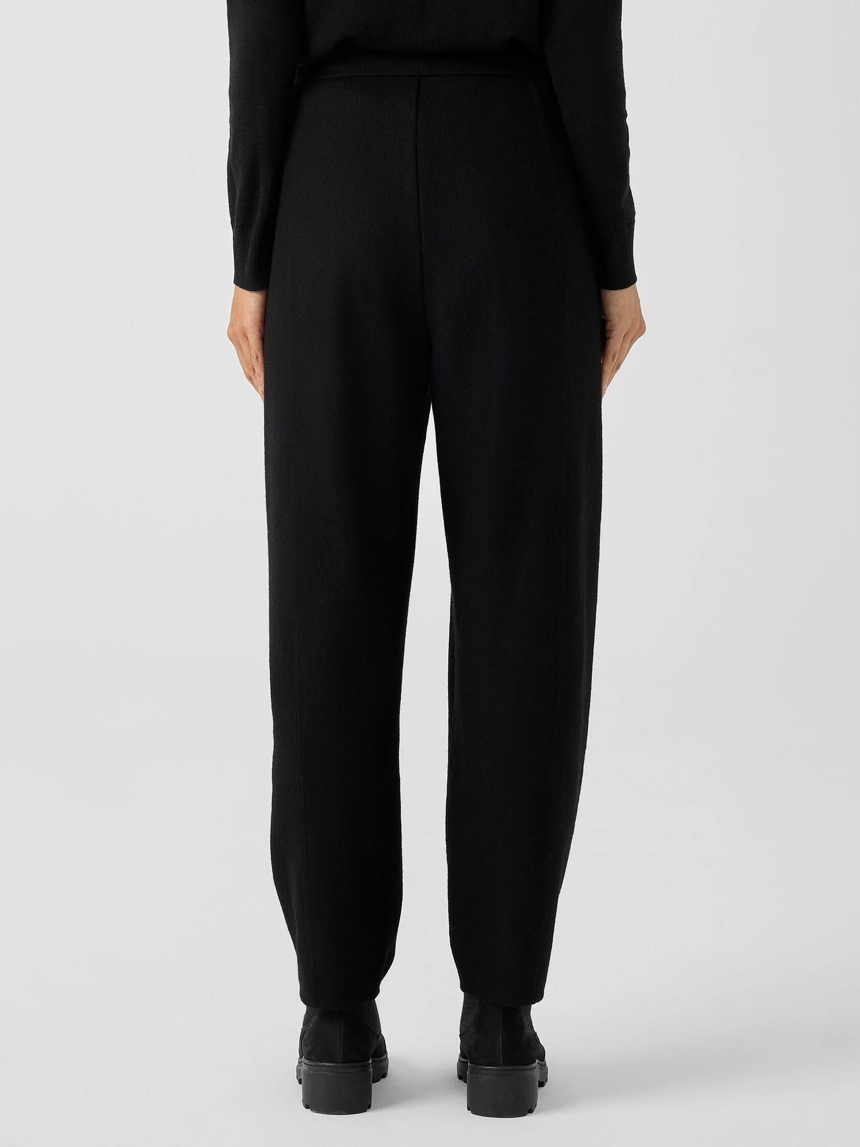 Boiled Wool Jersey Pleated Lantern Pant