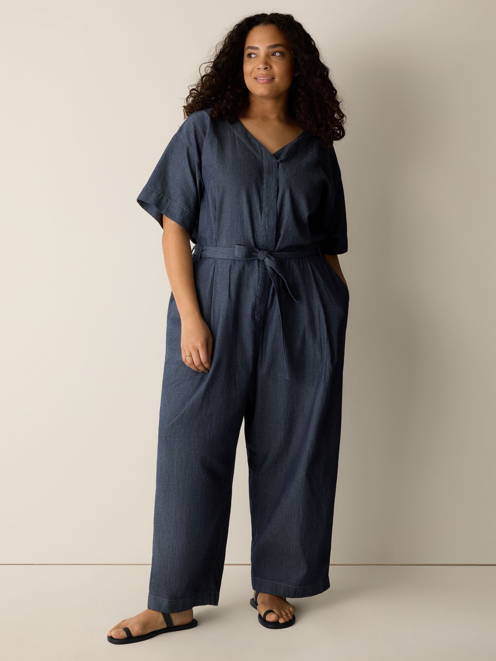 Airy Organic Cotton Twill Jumpsuit