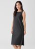 Washable Stretch Crepe Bateau Neck Dress