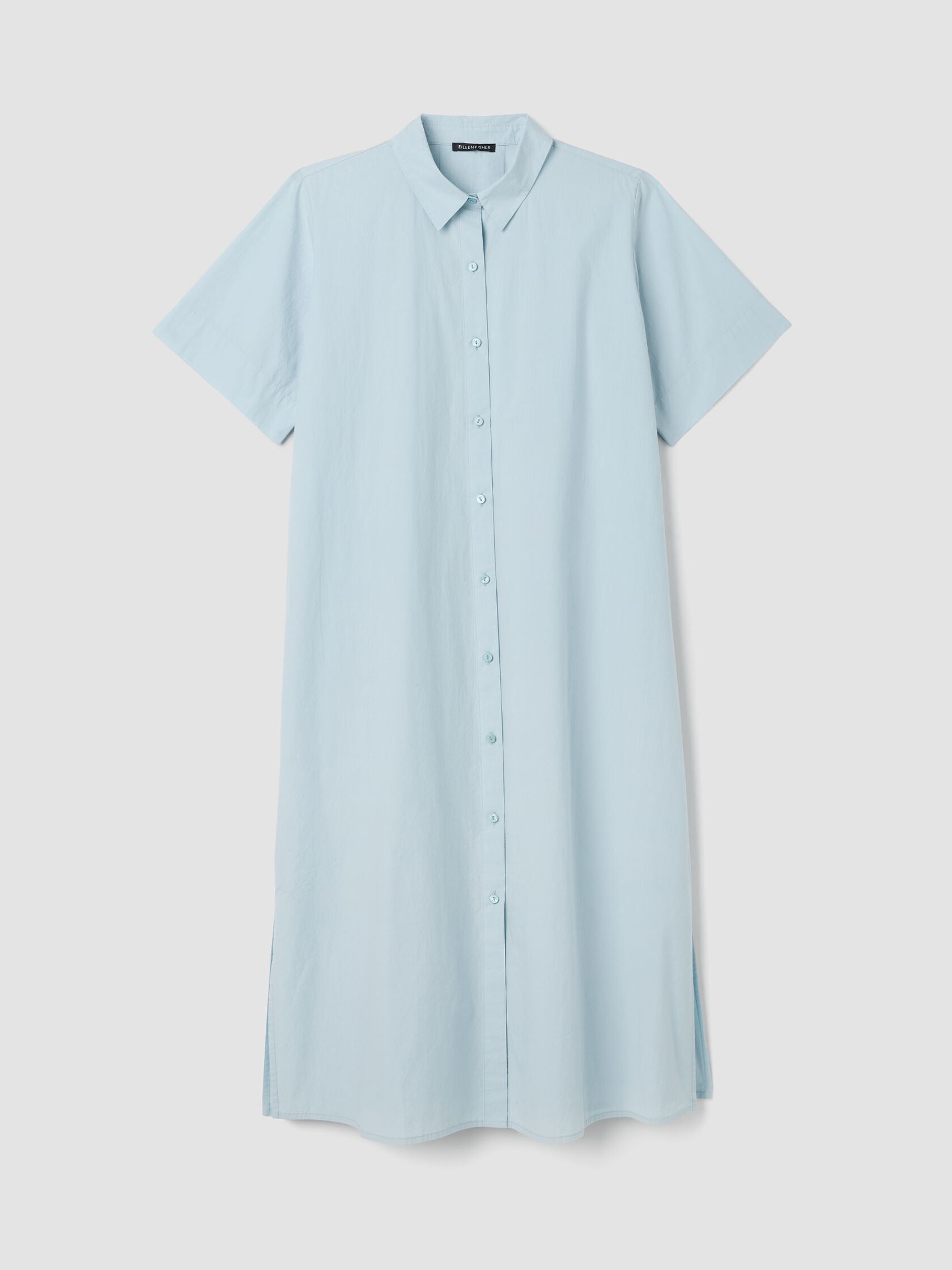 Washed Organic Cotton Poplin Classic Collar Shirtdress