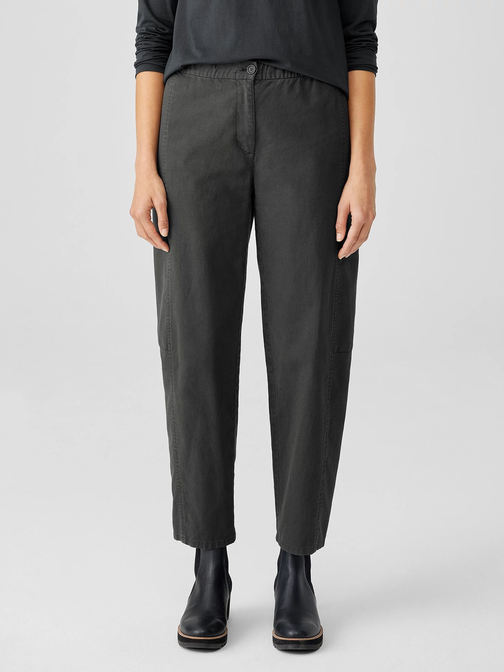 Cotton Hemp Stretch Lantern Pant