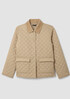 Eggshell Recycled Nylon Quilted Classic Collar Jacket