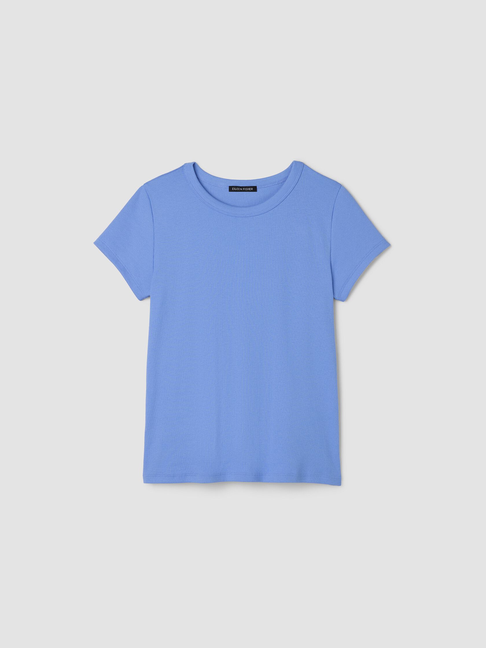 Organic Cotton Stretch Rib Crew Neck Tee