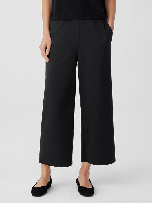 Cotton Blend Ponte Wide-Leg Pant