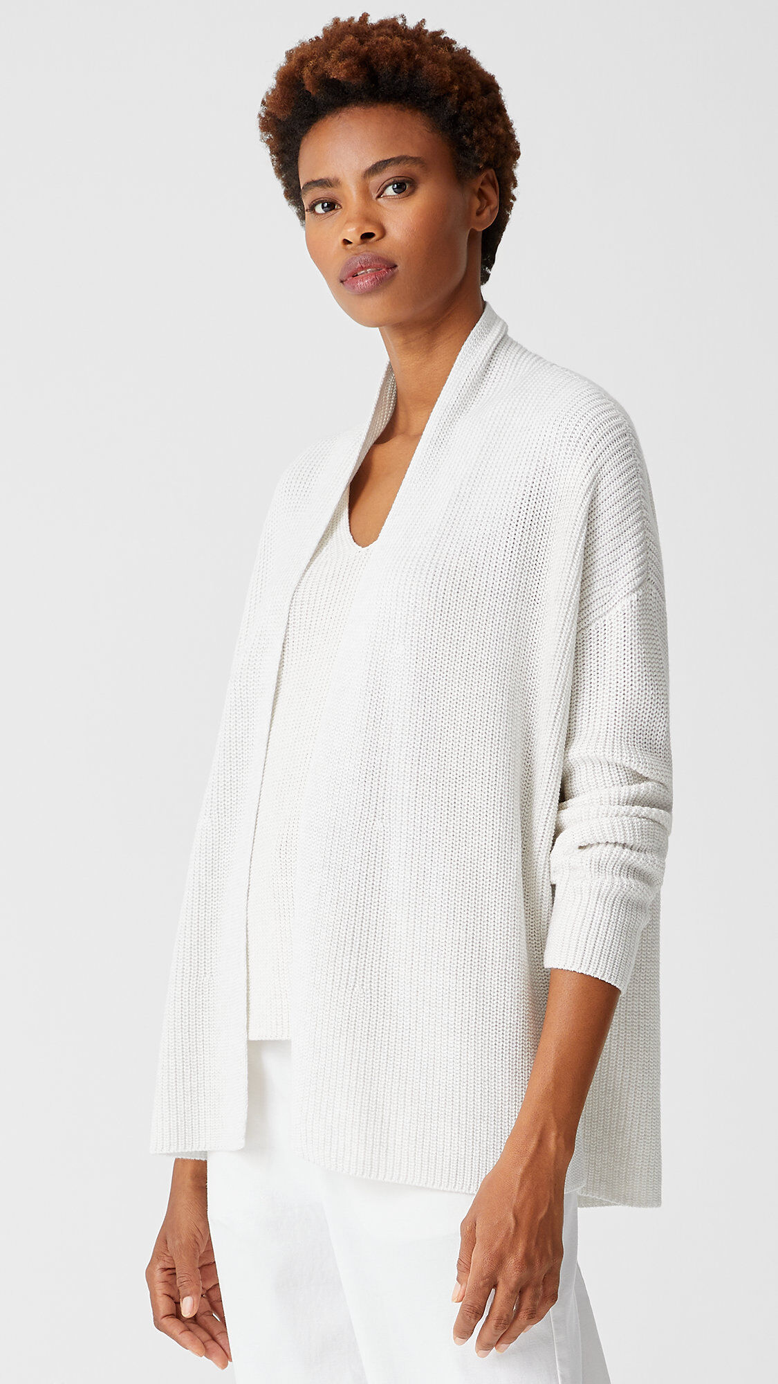 Peruvian Organic Cotton Blend Cardigan | EILEEN FISHER