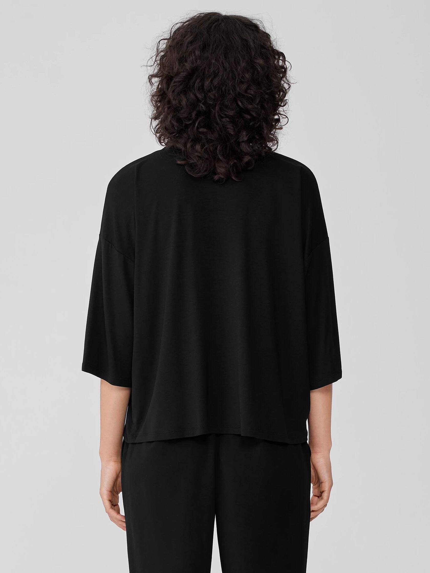 Fine Jersey Column-Sleeve Top