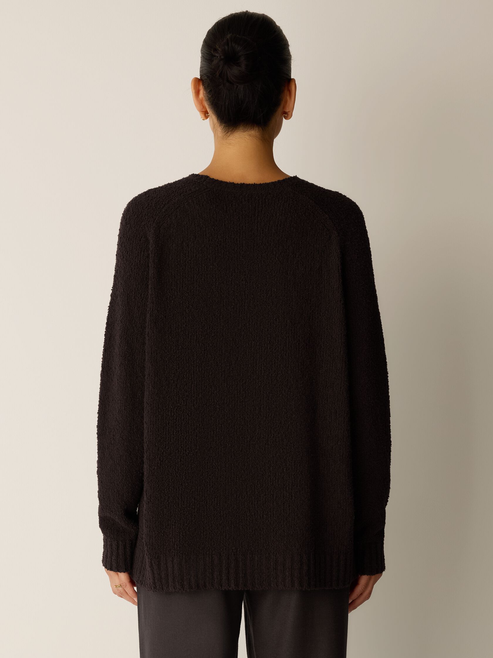 Organic Cotton Fluff Crew Neck Long Top