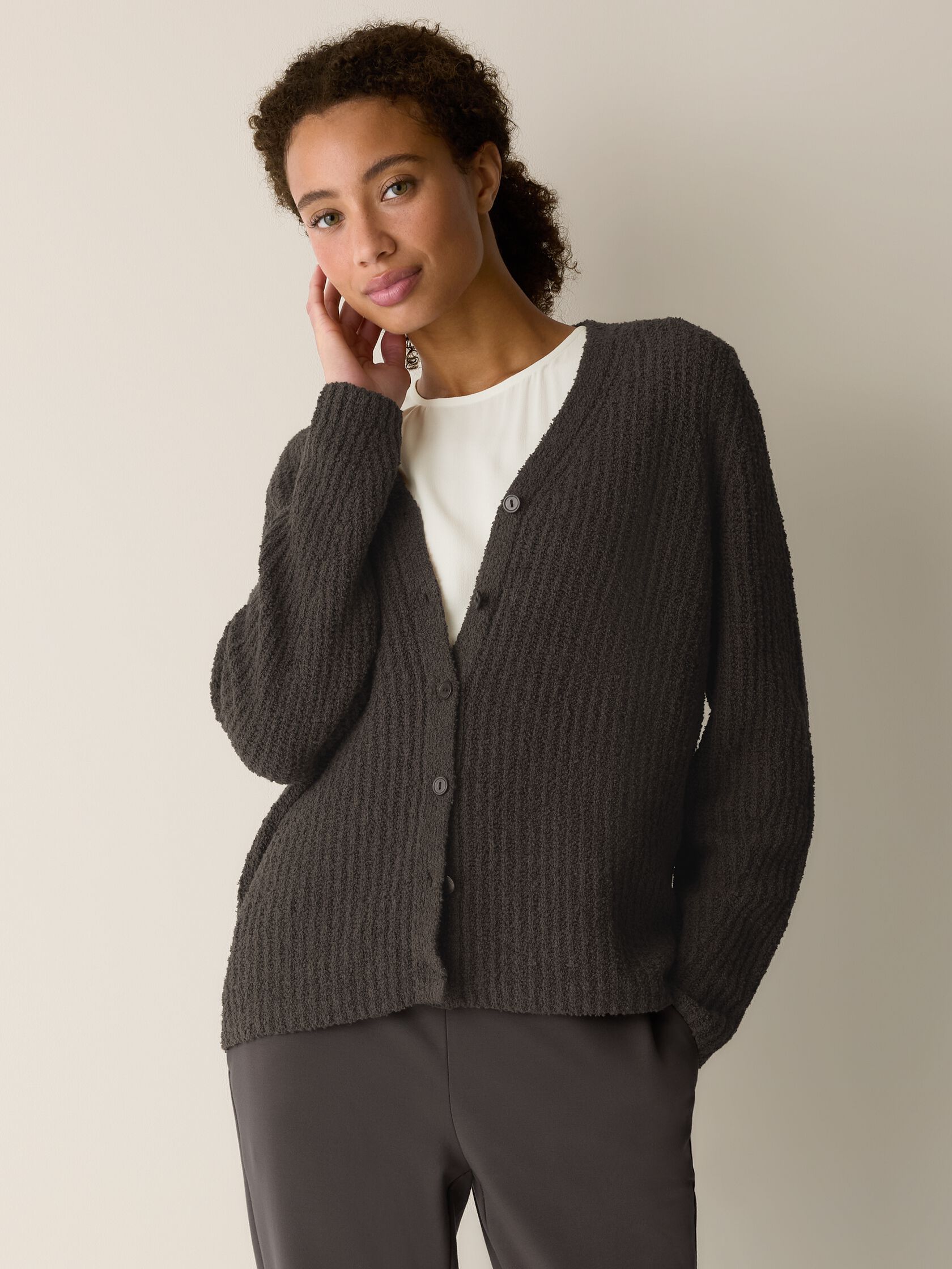 Organic Cotton Fluff Cardigan