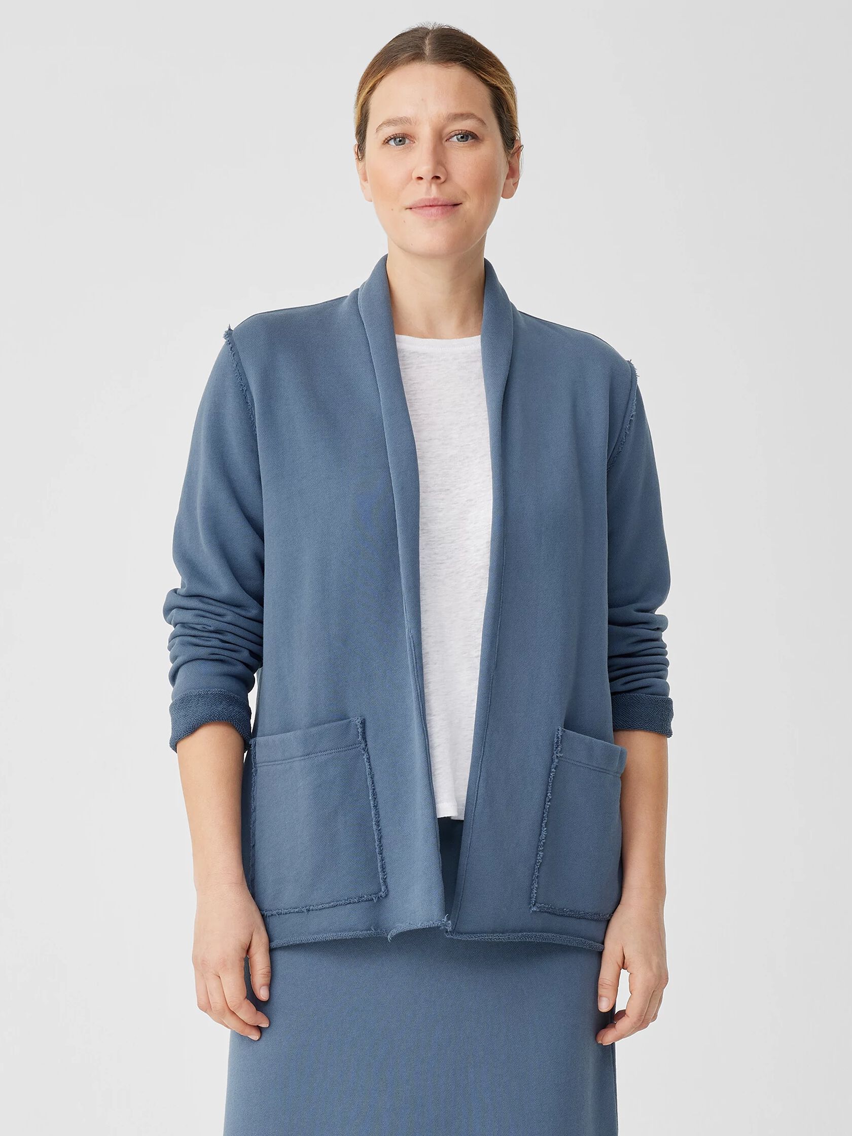 Organic Cotton French Terry Shawl Collar Jacket