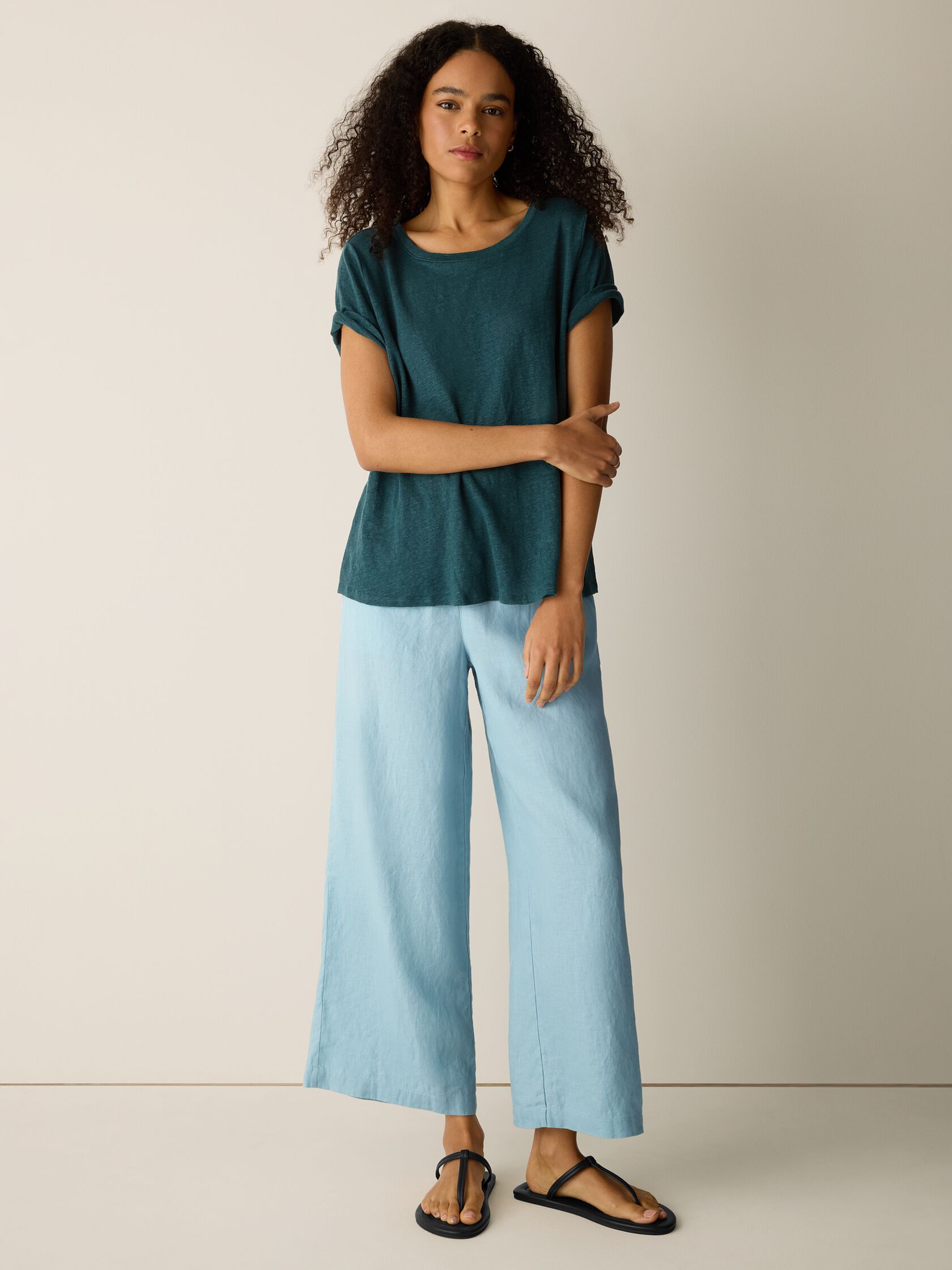 Organic Linen Jersey Crew Neck Tee