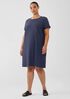 Washable Stretch Crepe Jewel Neck Dress