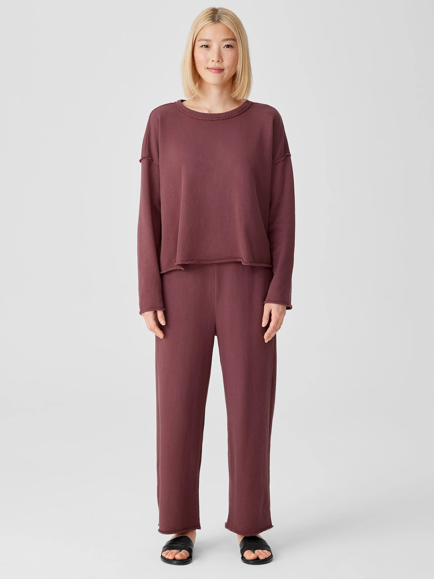 Lightweight Organic Cotton Terry Straight Pant