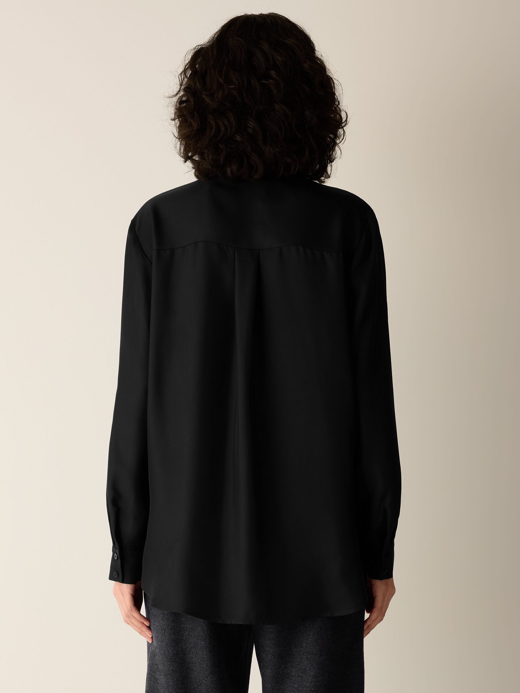 Silk Twill Classic Collar Shirt