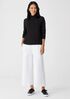 Organic Cotton Linen Slub Funnel Neck Box-Top