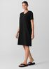 Organic Cotton Slubby Jersey V-Neck Dress