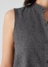 Hemp Organic Cotton Grid Mandarin Collar Shirt
