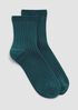 Cotton Wide-Rib Short Crew Sock