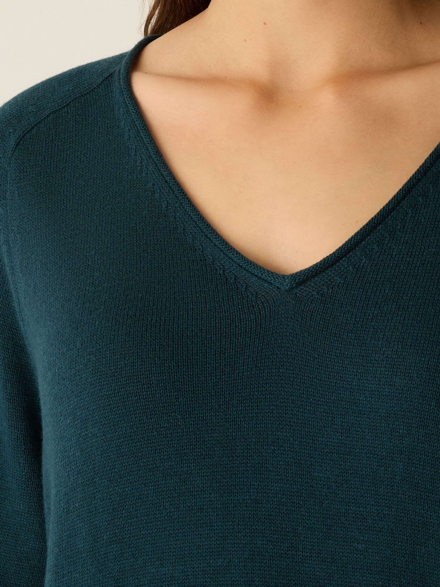 Peruvian Cotton Blend V-Neck Top