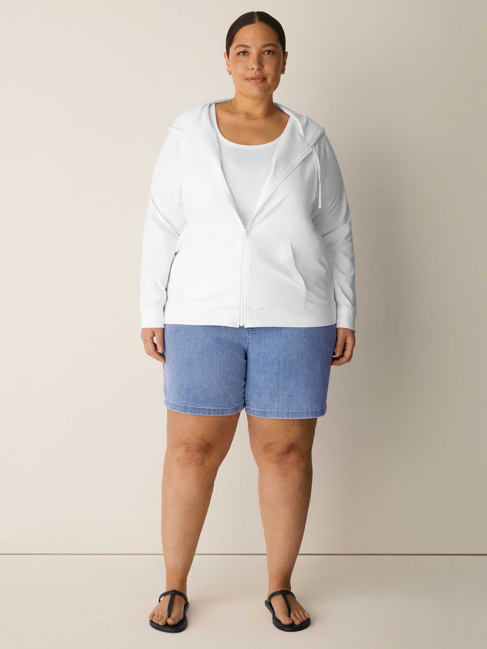 Pima Cotton Stretch Jersey Hooded Jacket