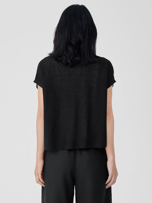 Organic Linen Cotton Short-Sleeve Cardigan