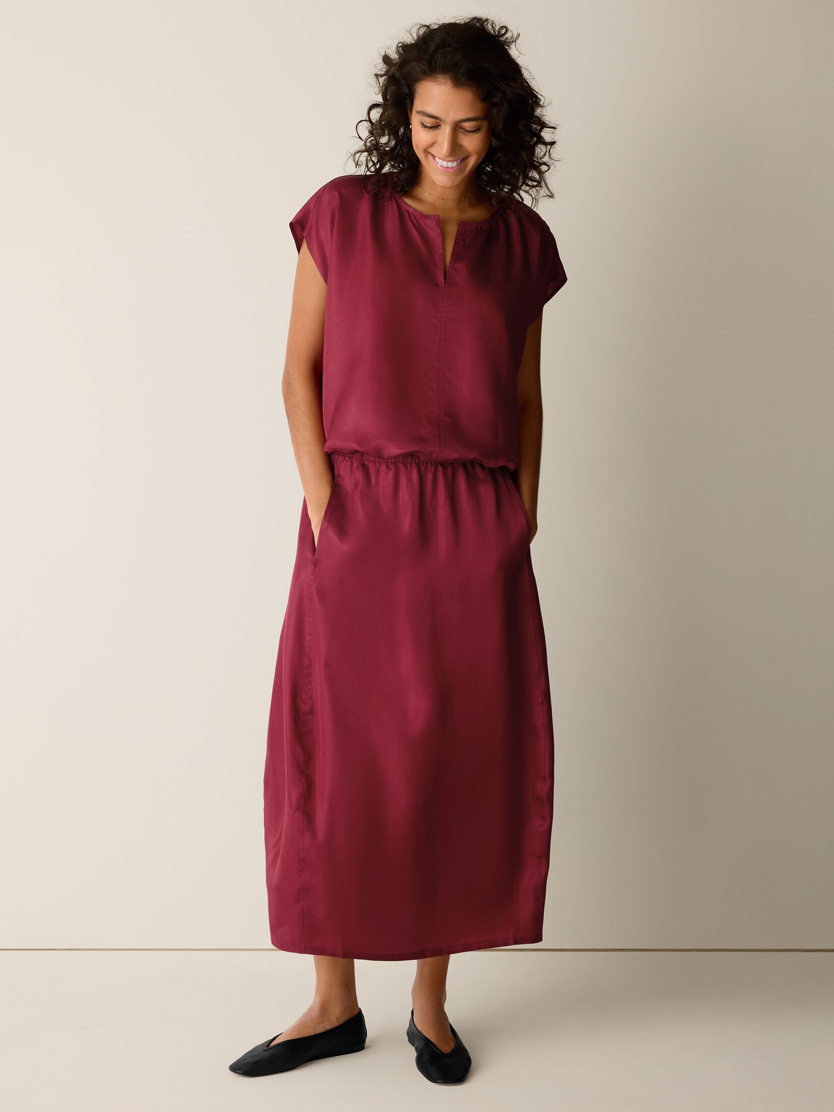 Lightweight Satin Shimmer Lantern Skirt