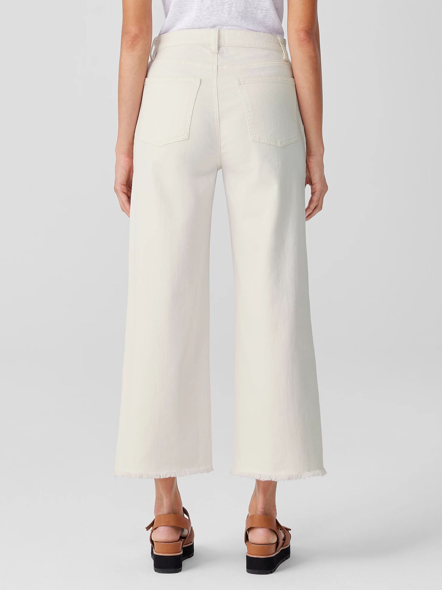 Undyed Organic Cotton Denim Wide-Leg Jean