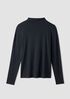Sheer Cotton Blend Knit Funnel Neck Top