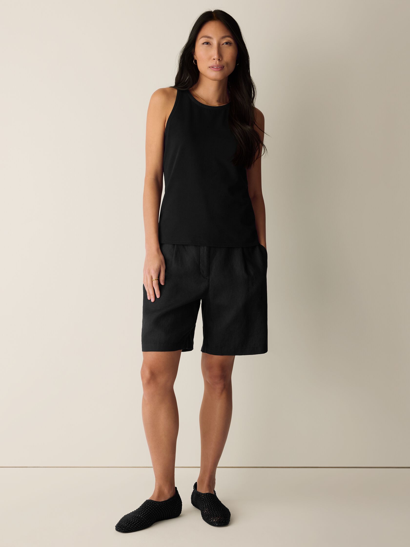 Pima Cotton Stretch Jersey Slim Tank