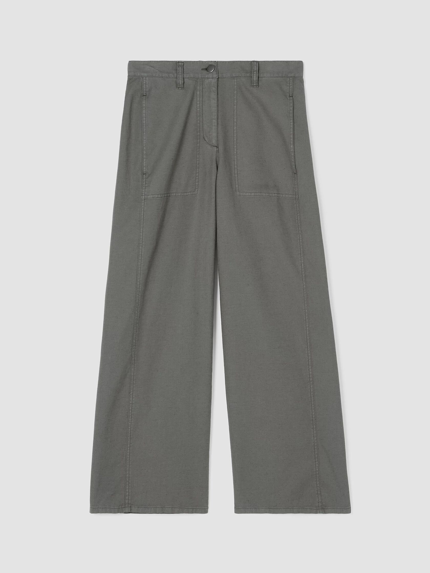 Cotton Hemp Stretch Wide-Leg Pant