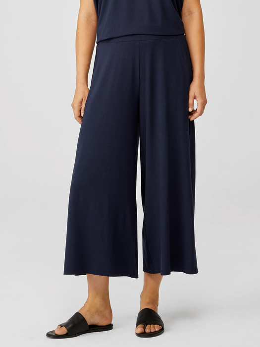 Viscose Jersey Wide-Leg Pant with Slits