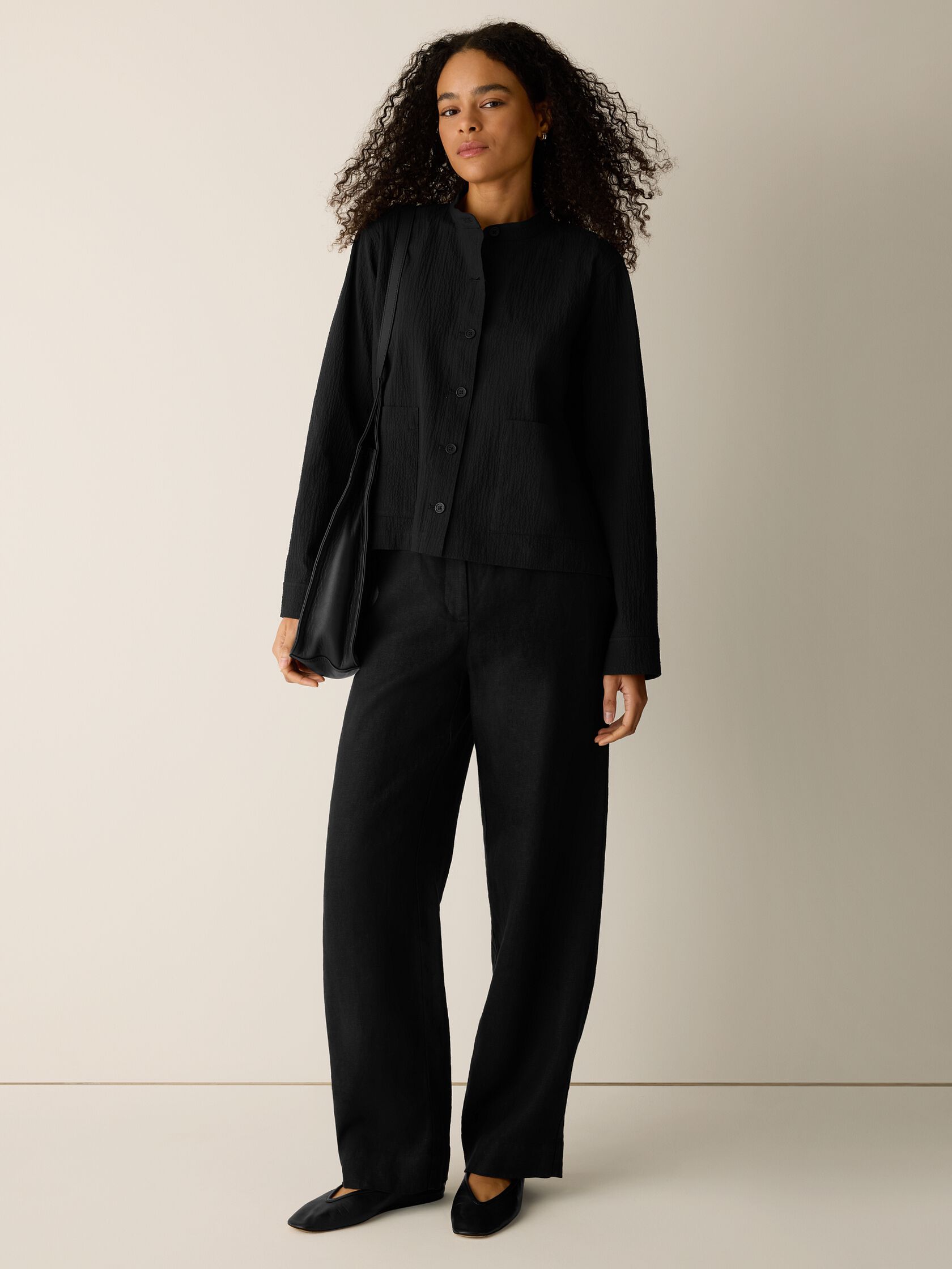 Organic Cotton Pucker Shirt Jacket