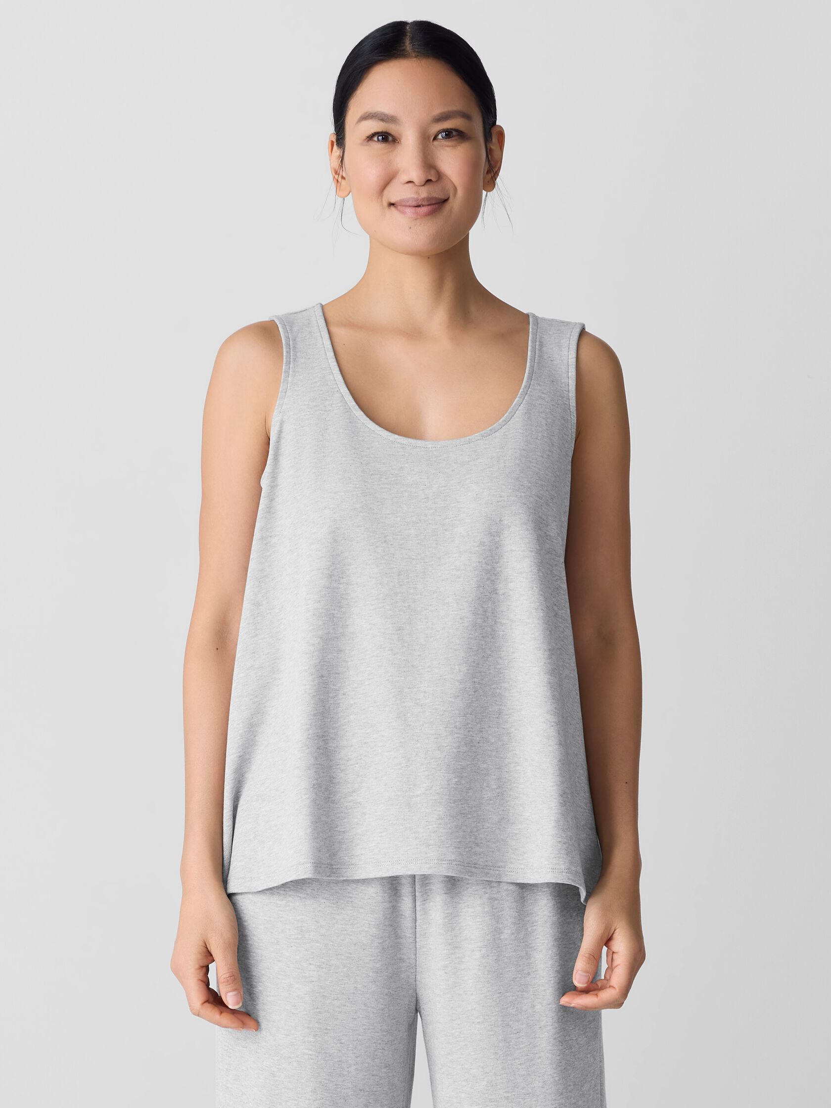 Mélange Organic Cotton Interlock U-Neck Sleep Tank