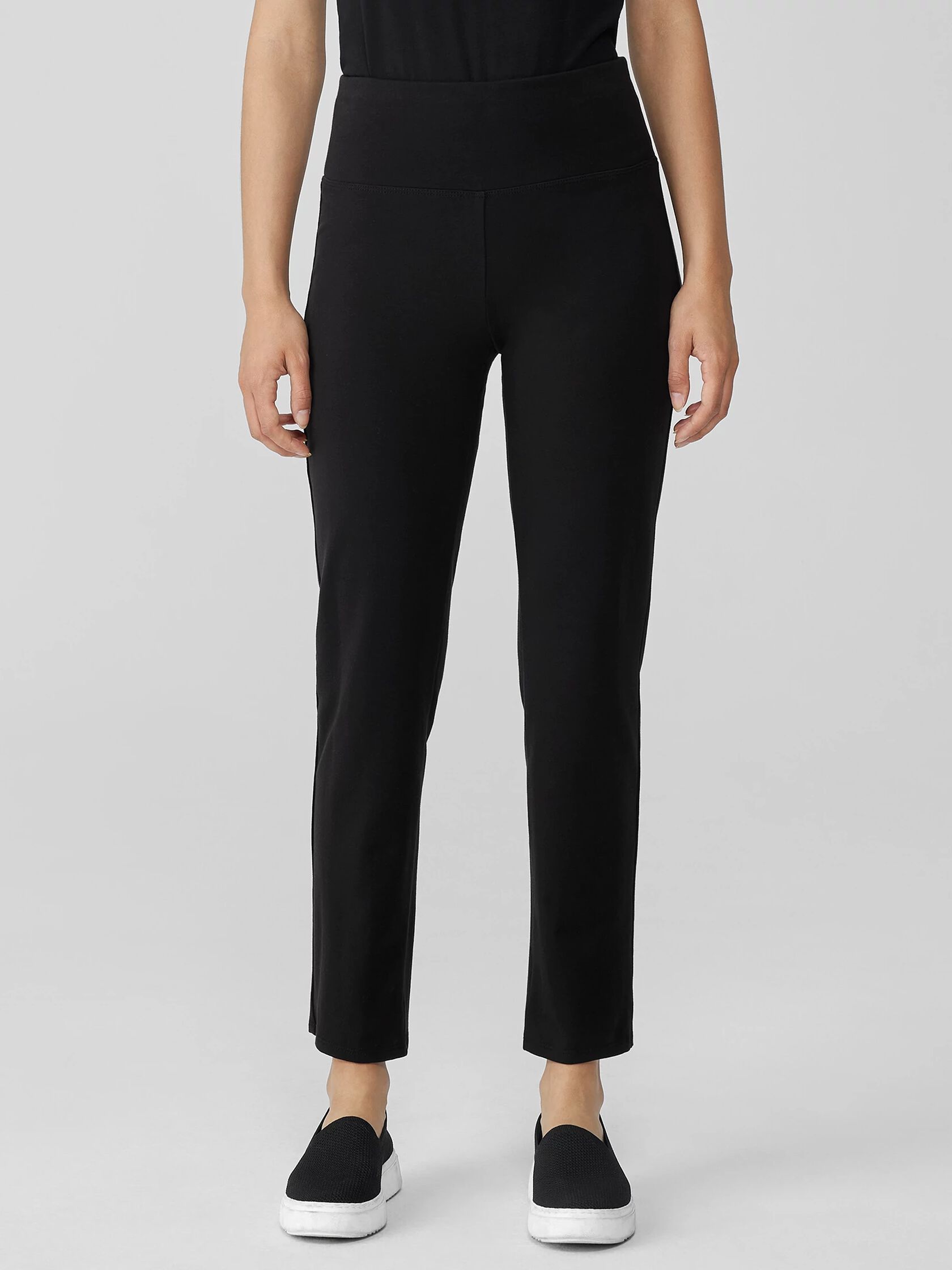 Pima Cotton Stretch Jersey High-Waisted Pant | EILEEN FISHER