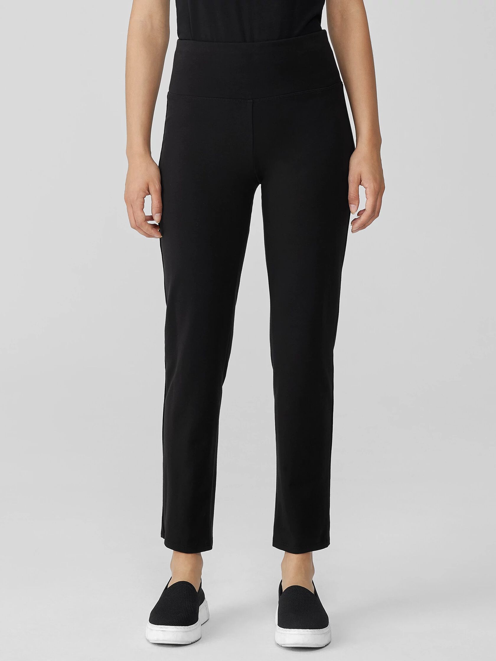 Pima Cotton Stretch Jersey High-Waisted Pant