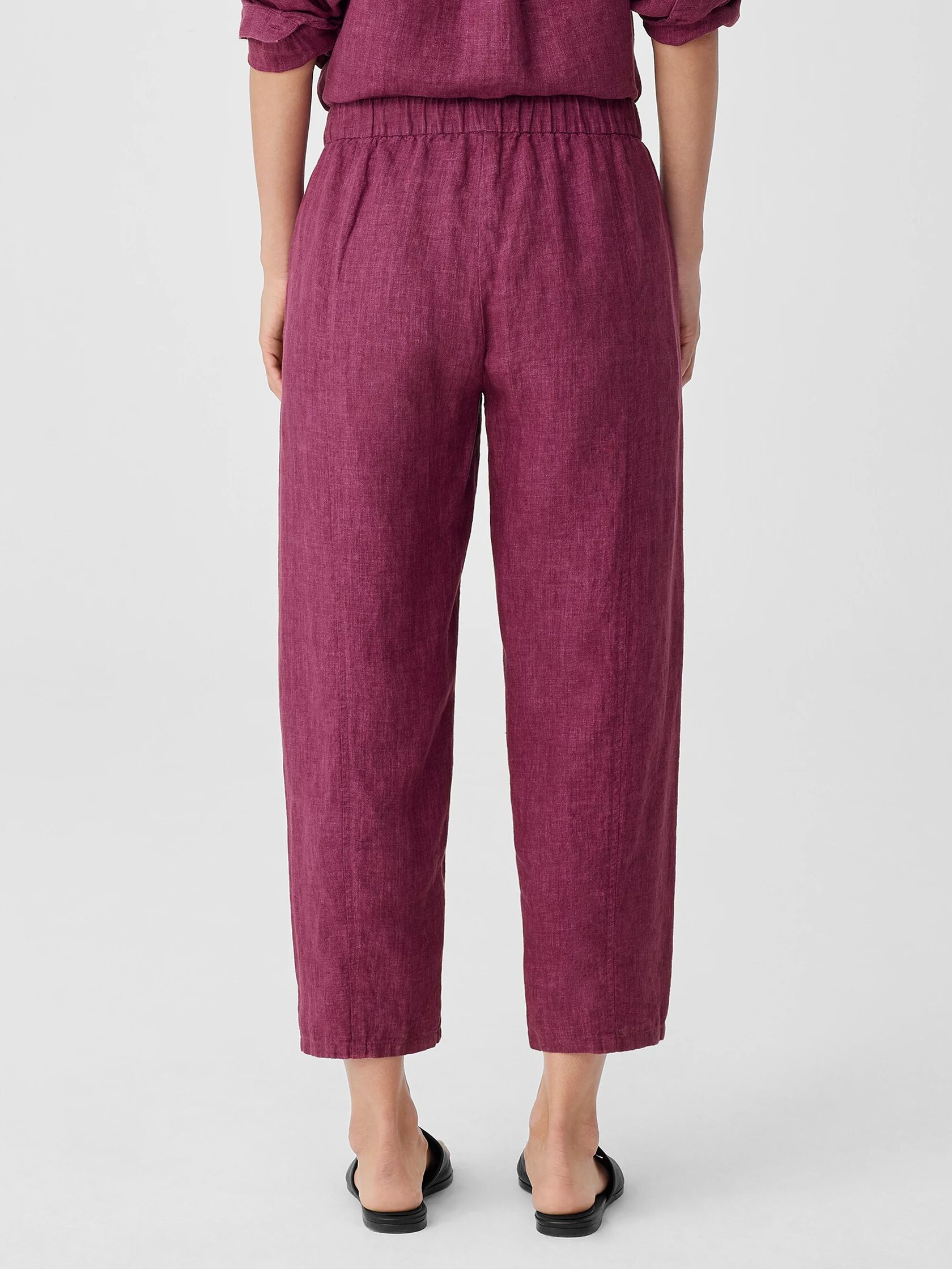 Washed Organic Linen Delave Lantern Pant