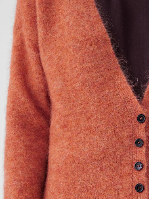 Mohair Plush Melange Cropped Cardigan