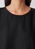 Garment-Dyed Silk Jewel Neck Top