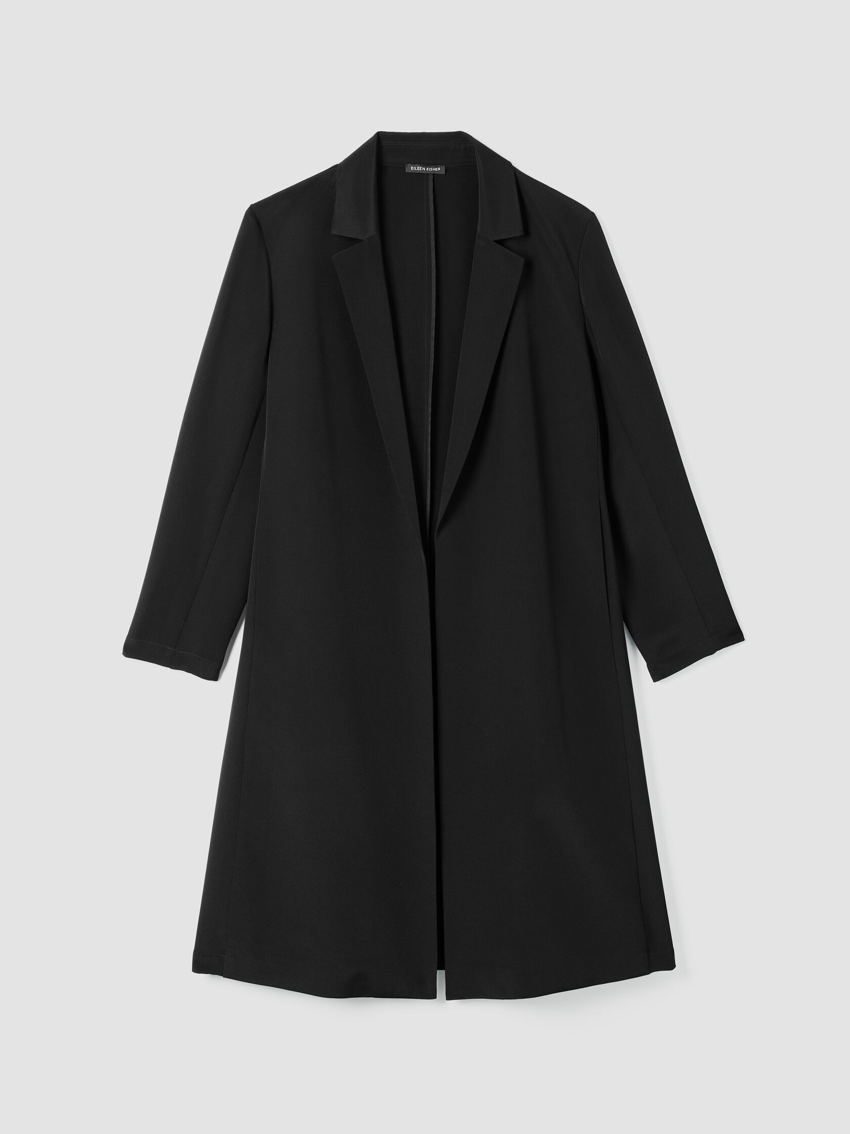 Silk Double Crepe Long Blazer