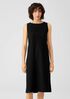 Washable Stretch Crepe Bateau Neck Dress