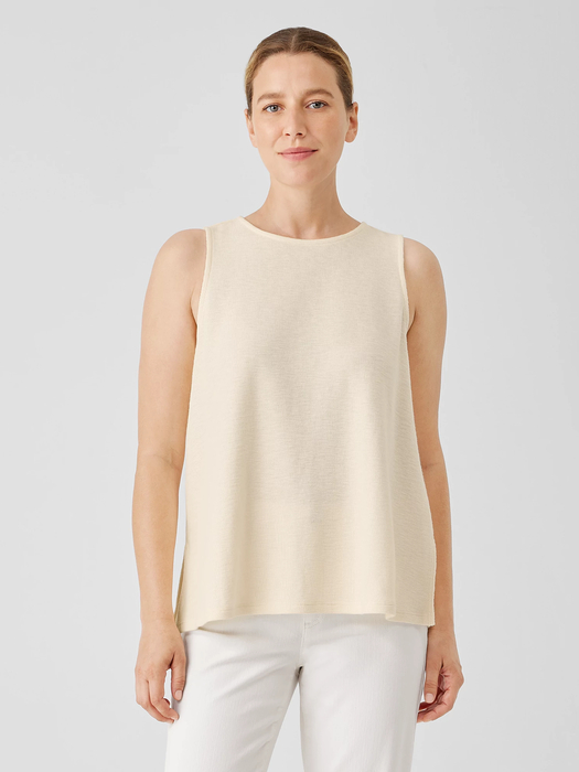 Organic Cotton Slubby Rib Knit Crew Neck Tank