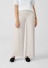 Organic Cotton Melange Crepe Wide-Leg Pant